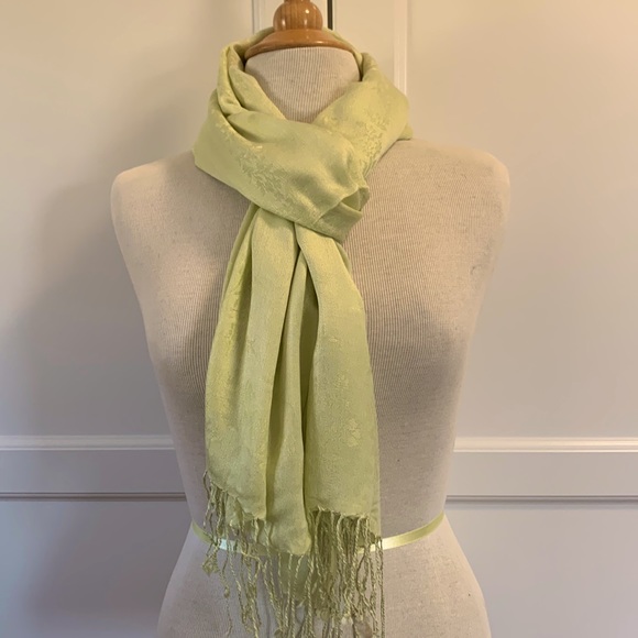 Talbots Accessories - Talbots Brocade Pattern Scarf in Light Green